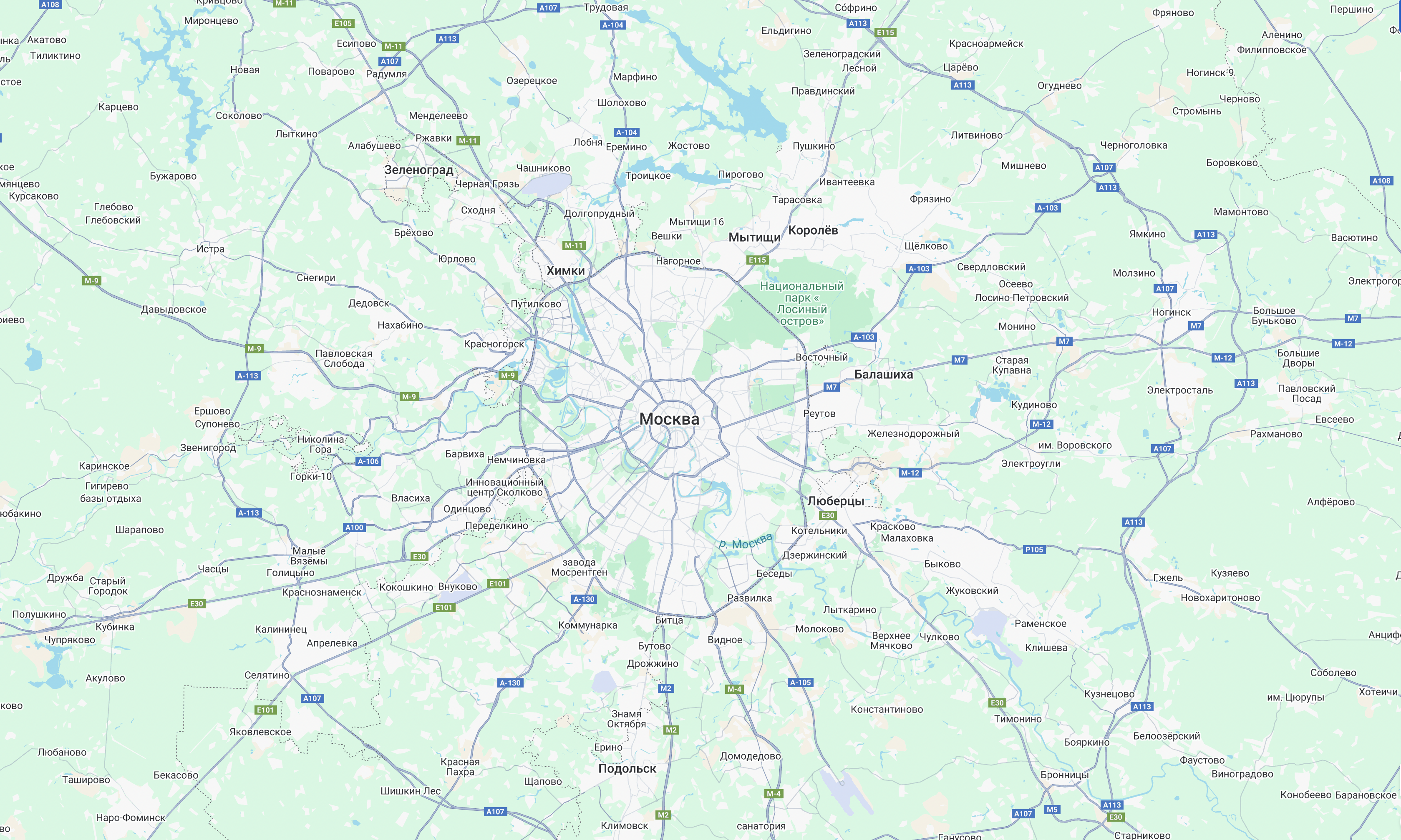 Карта Москвы